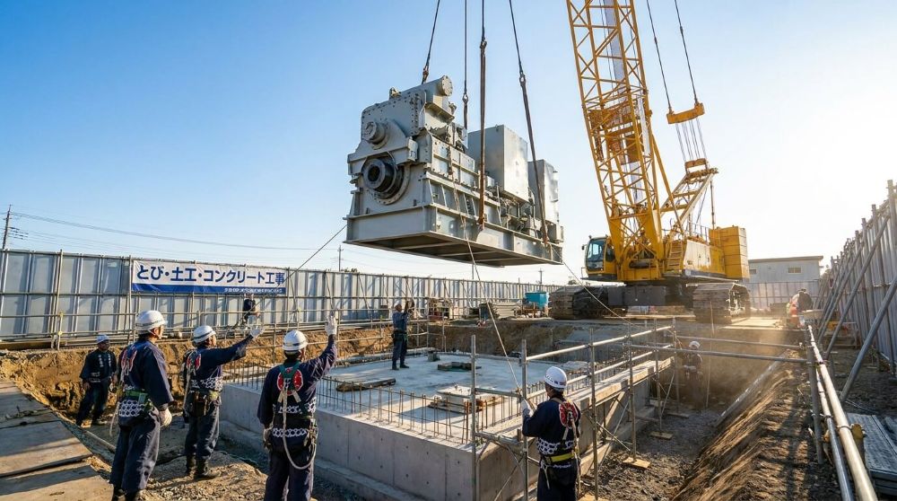 機械の据付はどの業種？「機械器具設置工事」と「とび・土工・コンクリート工事」の違い
