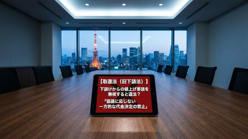 【取適法（旧下請法）】下請けからの値上げ要請を無視すると違法？「協議に応じない一方的な代金決定の禁止」を行政書士が解説